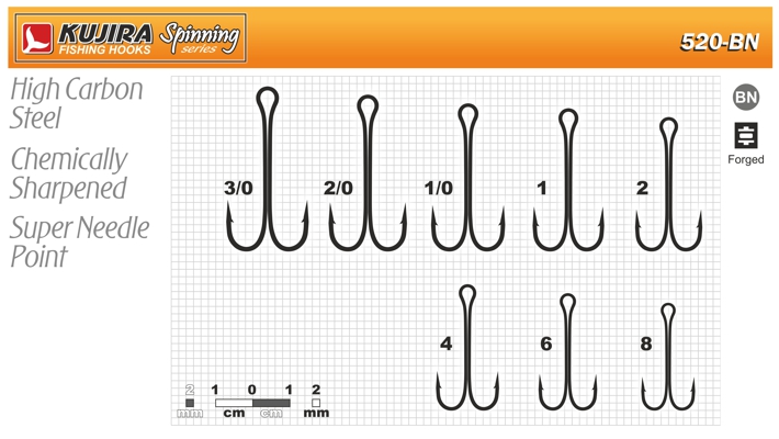 Kaheharuline konks Kujira 520BN, 8, 10 tk/pk