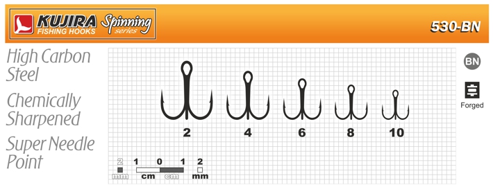 Kolmeharuline konks Kujira 530BN, 2, 10 tk