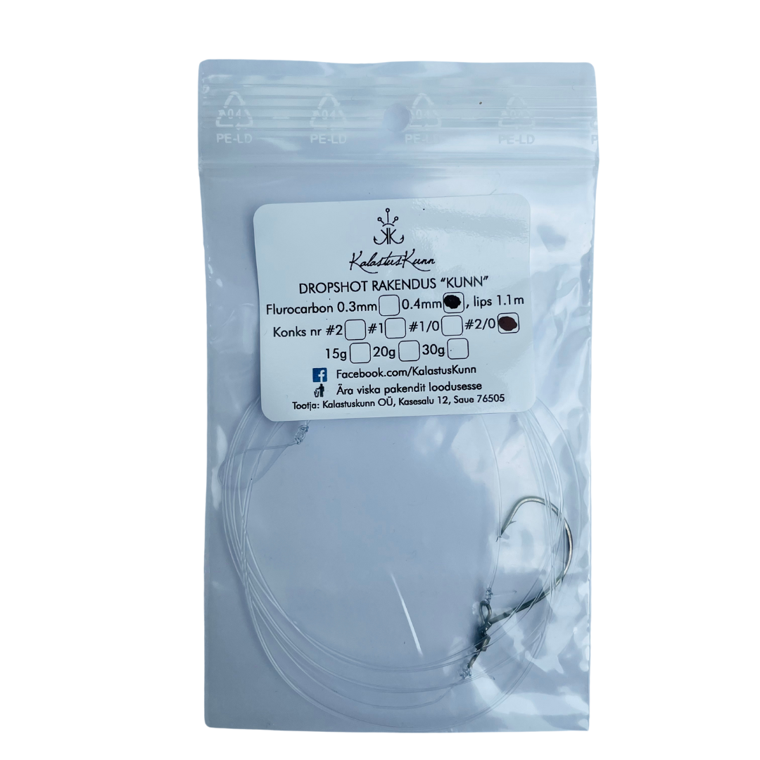 Dropshot rakendus "KUNN" koha/suur ahven 1.1m, 0.4mm, #2/0