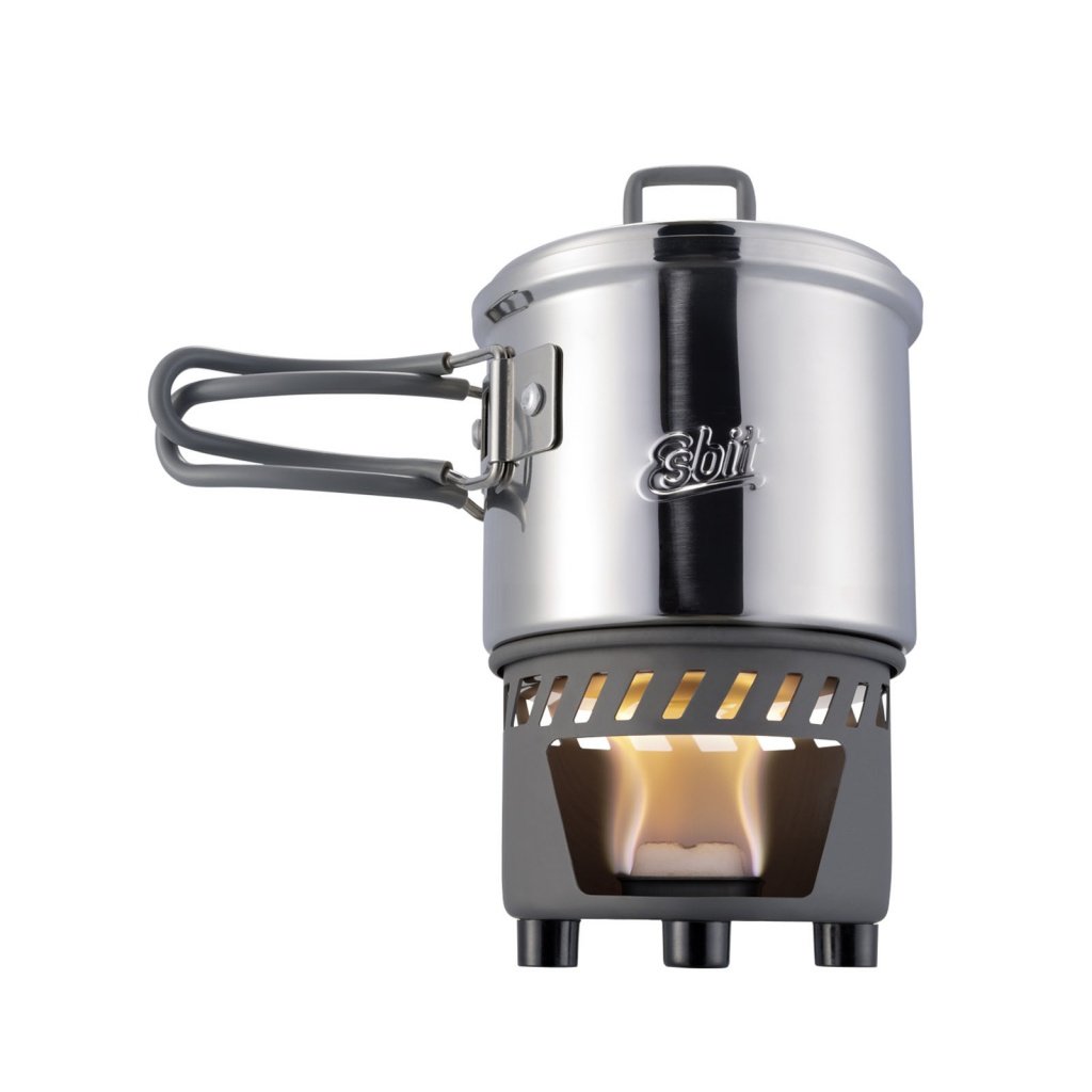 KUIVPIIRITUSPÕLETI KOMPLEKT ESBIT ROOSTEVABA POTIGA 585ML